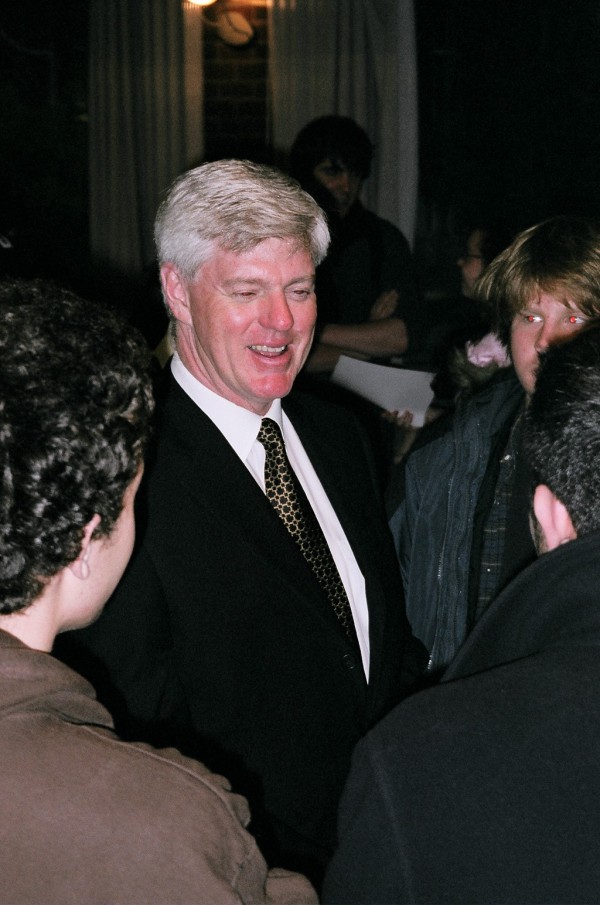 Former Deputy Prime Minister John Manley speaking with Vic One Program Students