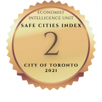 The city of Toronto was ranked second by the Economist Intelligence Unit's Safe Cities Index for 2021