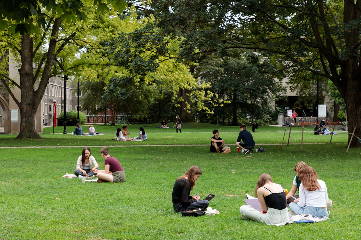 quad students sitting