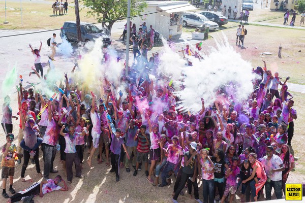 Alyssa Nurse taking part in Phagwah — an annual Hindu festival of colours celebrating the arrival of spring.